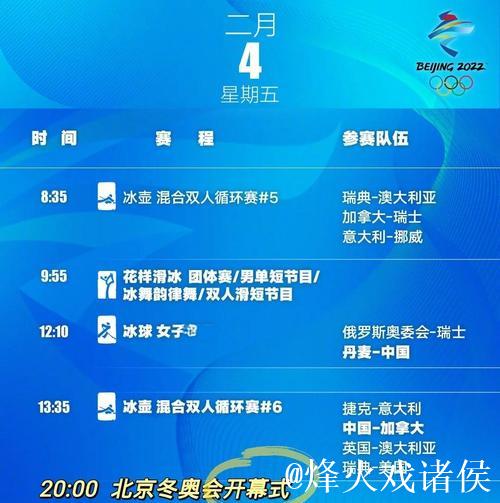 2026冬奥会赛程一览！轻松收藏，春节观赛无忧！